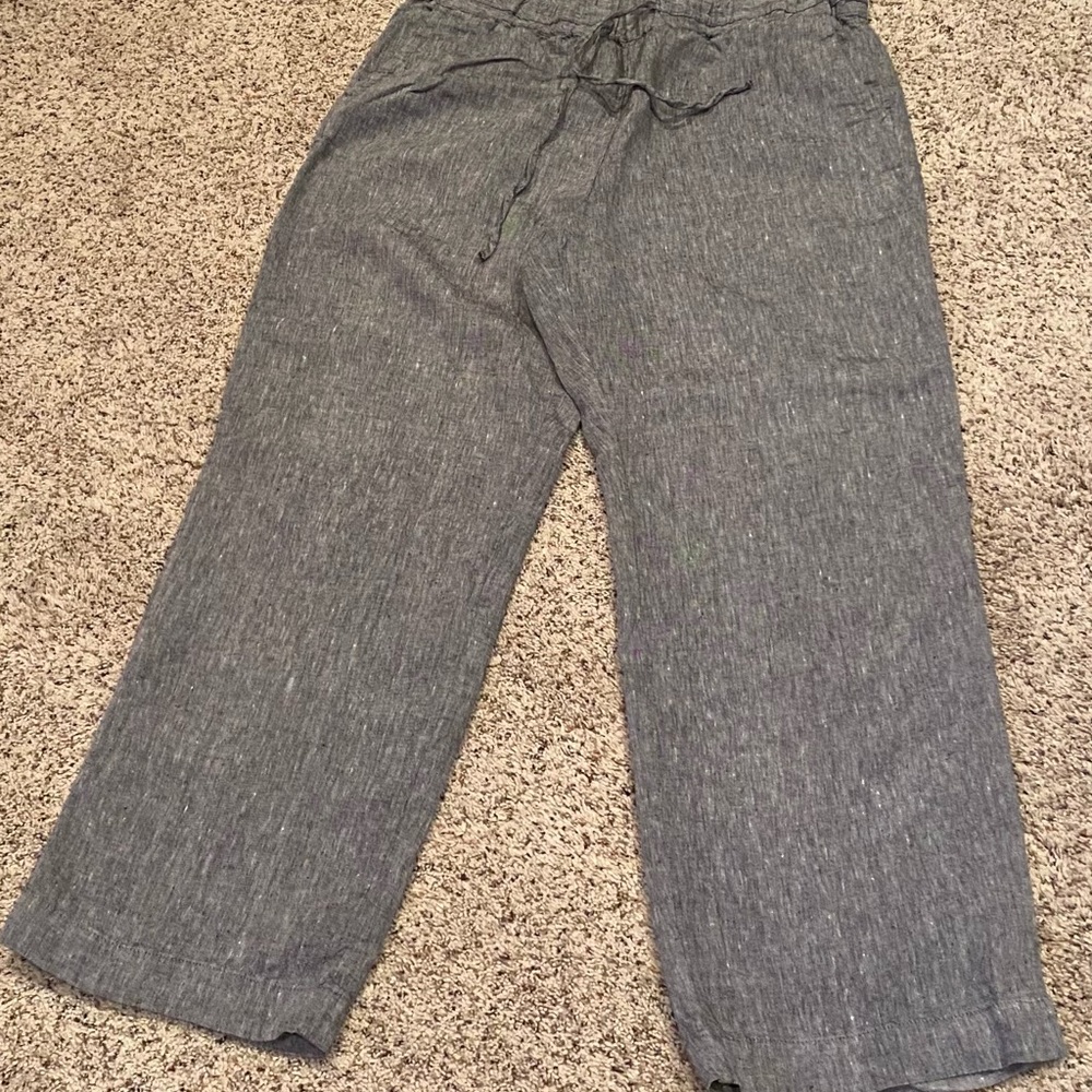Charter Club Gray Linen Pants Lg